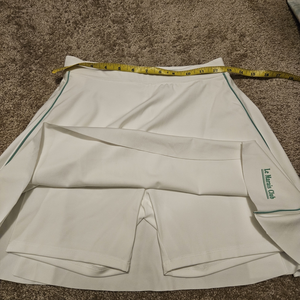 Zara White Skort with Green Accent